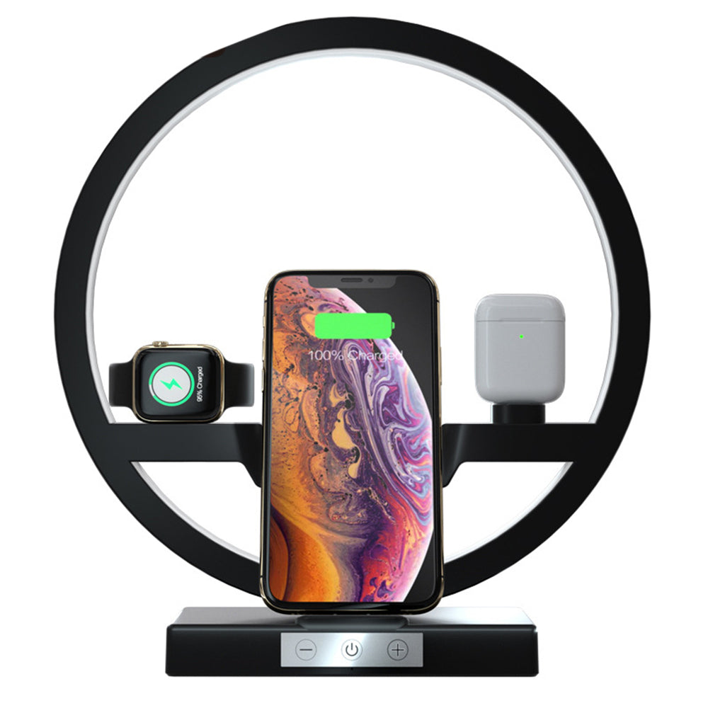 Wireless Charger Stand Table Lamp Touch Switch 10W Charger For Apple Watch Cell Phones Headphones